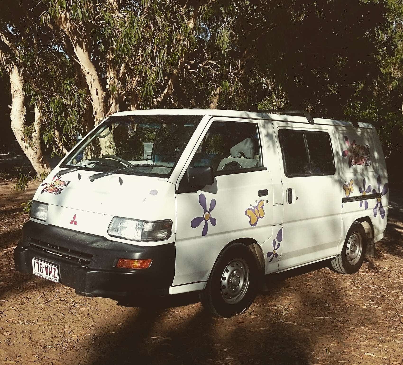 Campervan parked in an Australian landscape